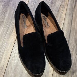 Softwalk Black Suede Loafers